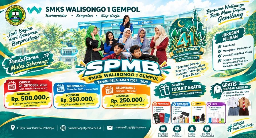 SPMB SMKS WALISONGO 1 GEMPOL TAHUN PELAJARAN 2027/2028